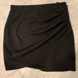 Black Mini Wrap Skirt